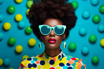 Sunglasses Glamour: Pop Art Afroamerican Fashionista