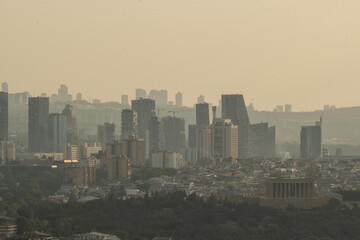 Afternoon view of Ankara city skyline and streets