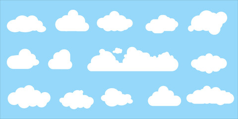flat clouds pattern with blue background