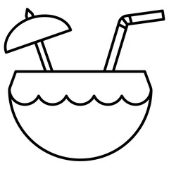 coconut drink. tropical fruit icon