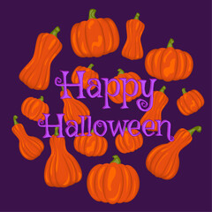 set of halloween pumpkins