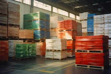 Organized Chaos: A Sea of Pallets in Warehouse
