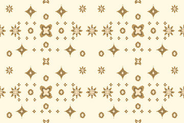 Brown Ikat Geometric Pattern Abstract Texture Background. Seamless. Tile. Wallpaper. Illustration