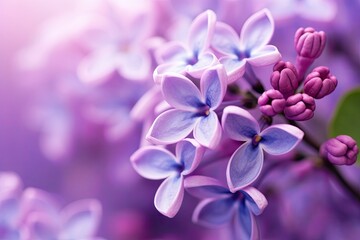 Fototapeta na wymiar Lilac blossom macro background with copy space.