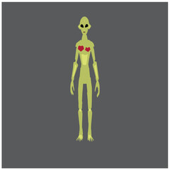 Allien on a gray background