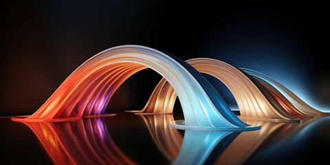 Abstract architecture with rainbow arch
