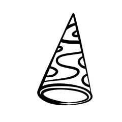 birthday hat lines vector
