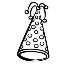 birthday hat lines vector