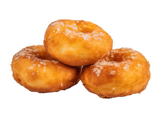 Sugary donuts on transparent background. Generative AI.