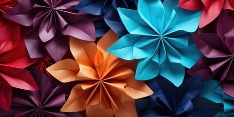 Colorful origami paper as abstract wallpaper background