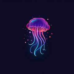jellyfish glowing logo art