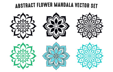 Colorful Mandala Vector Bundle, Set of Vector boho mandala illustration, Ornamental Floral Mandala Set