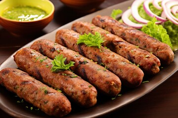 Tasty seekh kabab.