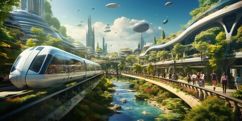 Future street scenario in a smart city