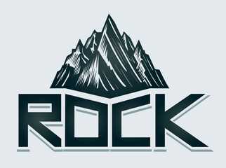 vector logo rock with symbol and inscription