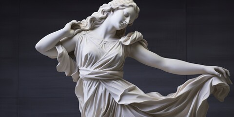 Marble statue of a ballerina. - obrazy, fototapety, plakaty