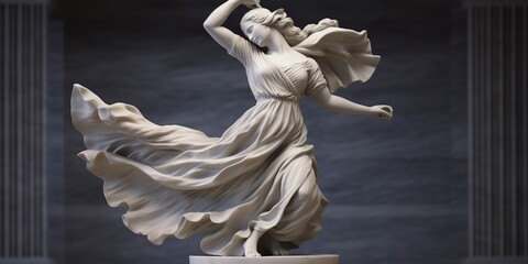Marble statue of a ballerina.