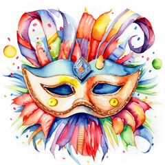 Kolorowa maska karnawałowa ilustracja - obrazy, fototapety, plakaty
