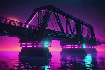  lighted bridges, the atmospheric night neon view