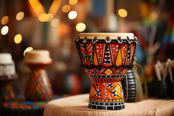 African Drum, Traditional Rhythm of Kwanzaa - obrazy, fototapety, plakaty