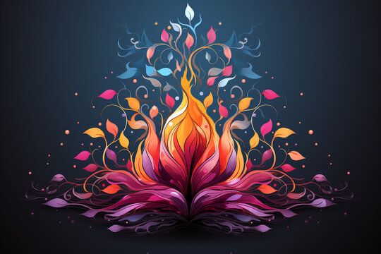 Generative AI picture of beautiful abstract lotus flower made with generative AI