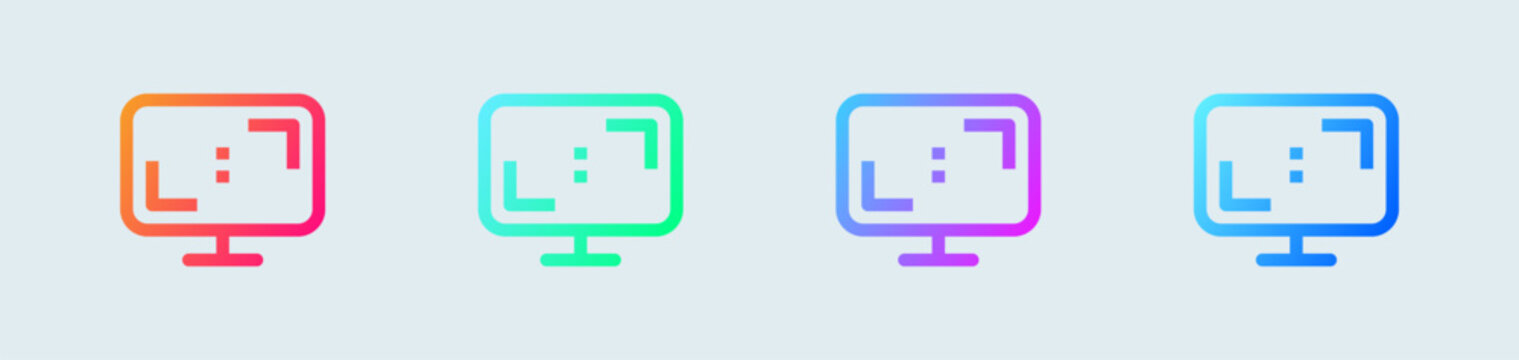 Aspect ratio line icon in gradient colors. Widescreen signs vector illustration.