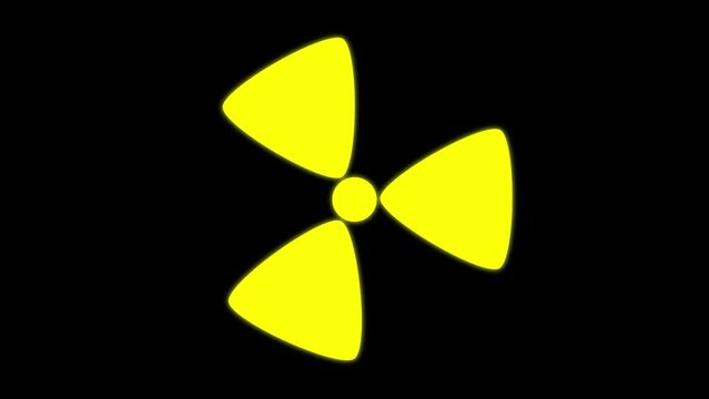Radiation sign background. 3D animation