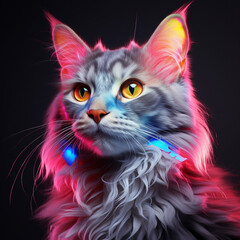 Portrait of cute cat generated by ai