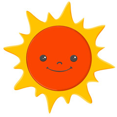 sun icon cartoon character illustration 