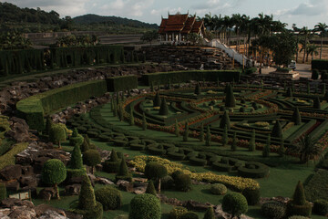 Landscape of a Buddhist castle, Thailand. Travel around the world