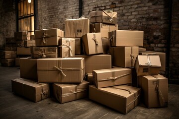 parcels ready for transportation. Generative AI