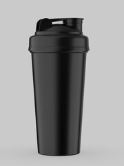 Blank white plastic shaker bottle with flip lid for mock up and template design. 3d render illustration.