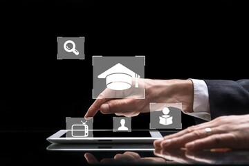 Online degree, education concept, study person