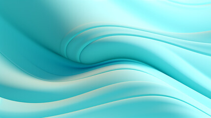 Obraz premium A gradient bold and vivid blue color to light mint green background with many digital wavy white lines. 