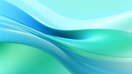 Naklejka premium A gradient bold and vivid blue color to light mint green background with many digital wavy white lines. 