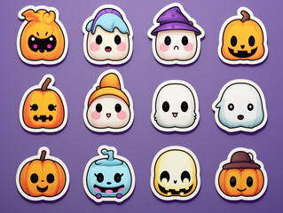 Obraz premium Cartoon stickers set for kids , vector illustration