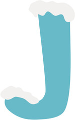 Ice Alphabet covered with snow svg letter line A-Z, 0-9