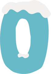 Ice Alphabet covered with snow svg letter line A-Z, 0-9