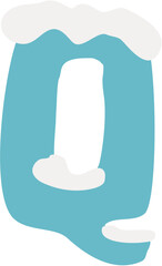 Ice Alphabet covered with snow svg letter line A-Z, 0-9