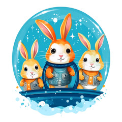 Cute rabbit cartoon  illustration