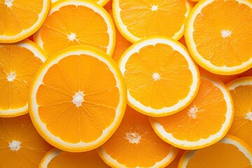 Orange fruit slices citrus arrangement full frame background.