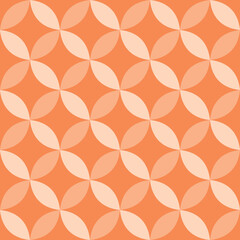 Seamless overlapping coral circle pattern illustration