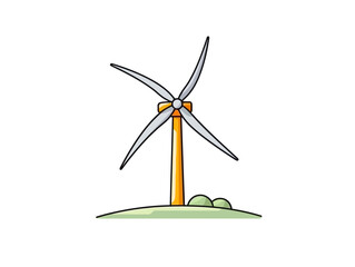 Doodle Wind-powered light bulb, cartoon sticker, sketch, vector, Illustration, minimalistic