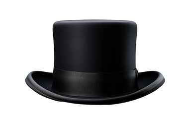Attractive Black Top Hat Isolated on Transparent Background PNG. - obrazy, fototapety, plakaty