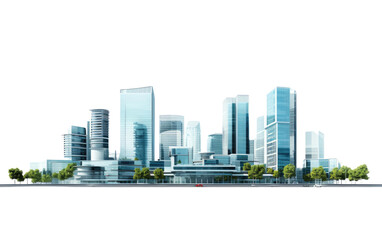 Captivating Cityscape Modern with Contemporary Architecture Isolated on Transparent Background PNG.