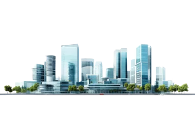 Deurstickers Captivating Cityscape Modern with Contemporary Architecture Isolated on Transparent Background PNG. © Haider