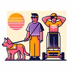 A Loyal Bond: Risograph Prints of the Blind and Guide Dogs