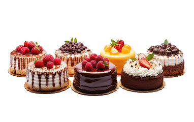 Stunning Different Delicious Cakes Isolated on Transparent Background PNG.