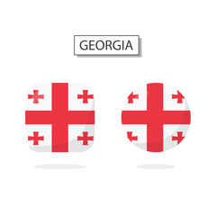 Flag of Georgia 2 Shapes icon 3D cartoon style.