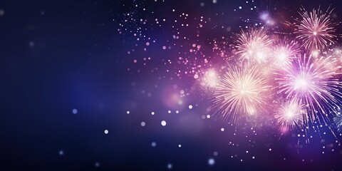 Fototapeta na wymiar Happy New Year, Fireworks background. AI Generated.